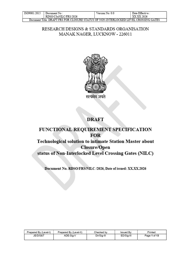 2026-04-16-Approved FRS Non Interlocked LC gate indication | PDF ...