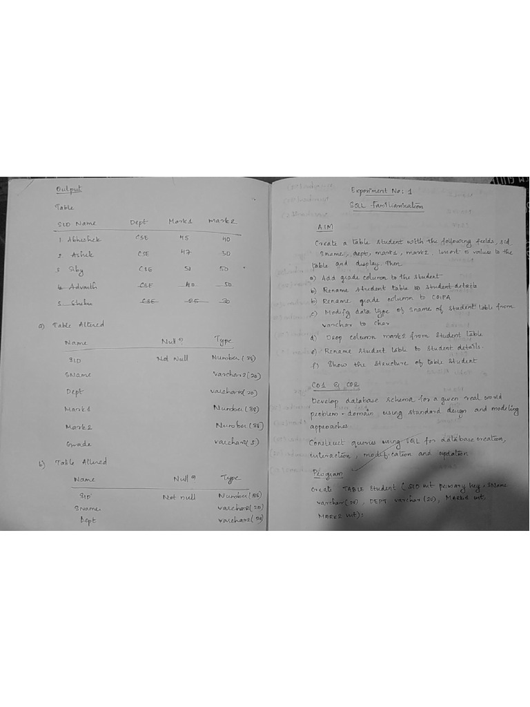 DBMS Filterless Record 21 Expmts | PDF