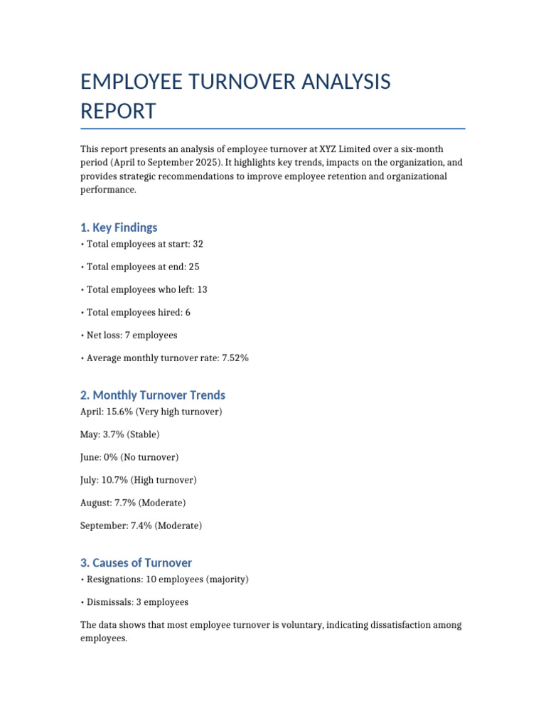Employee Turnover Report | PDF