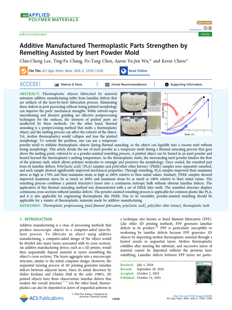 Lee Et Al 2024 Additive Manufactured Thermoplastic Parts Strengthen by ...