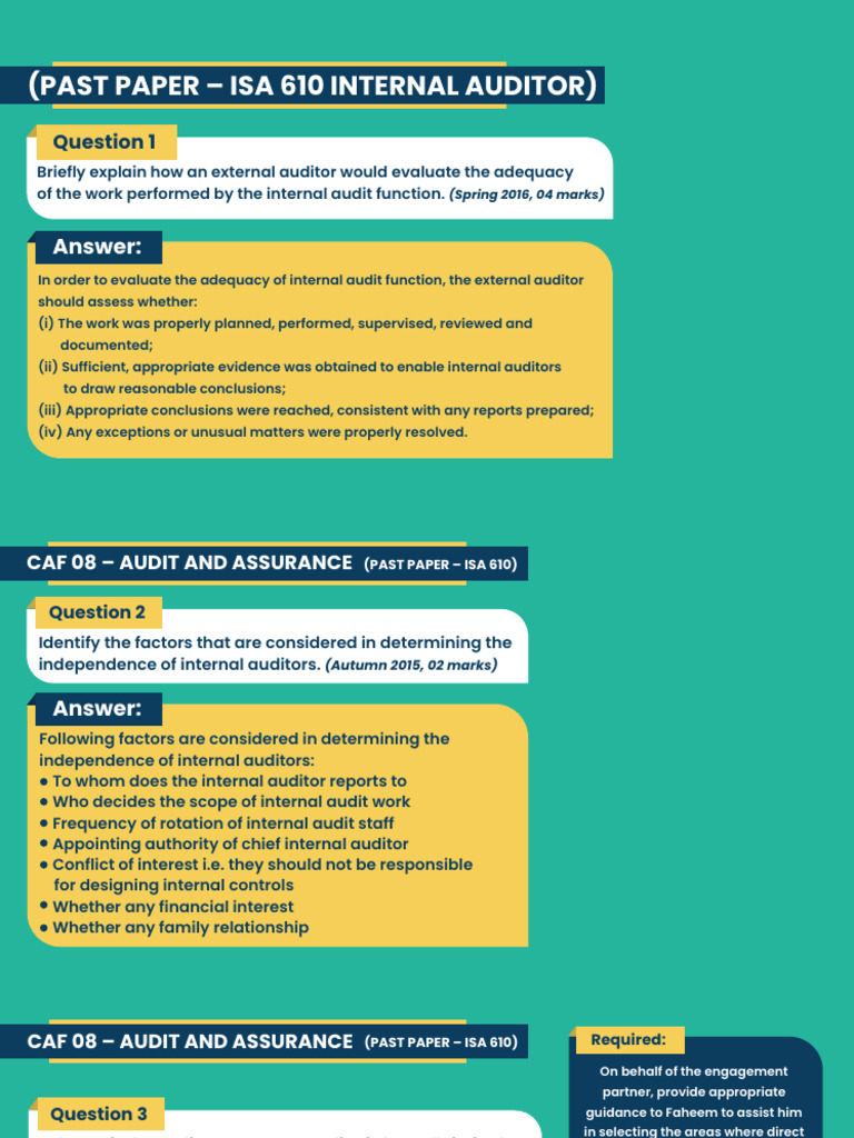 (3) ISA 610 - Drafting (2) | PDF | Audit | Internal Audit