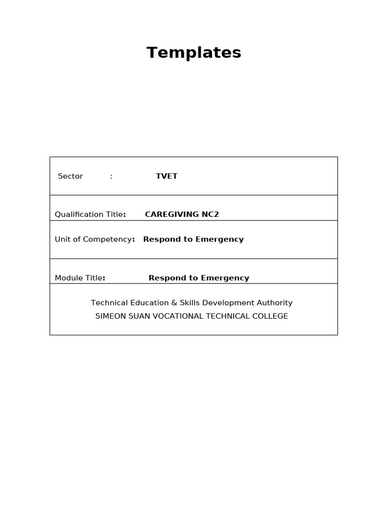Planning Session Tm Level 1 (Caregiving) (1) | PDF | Occupational ...