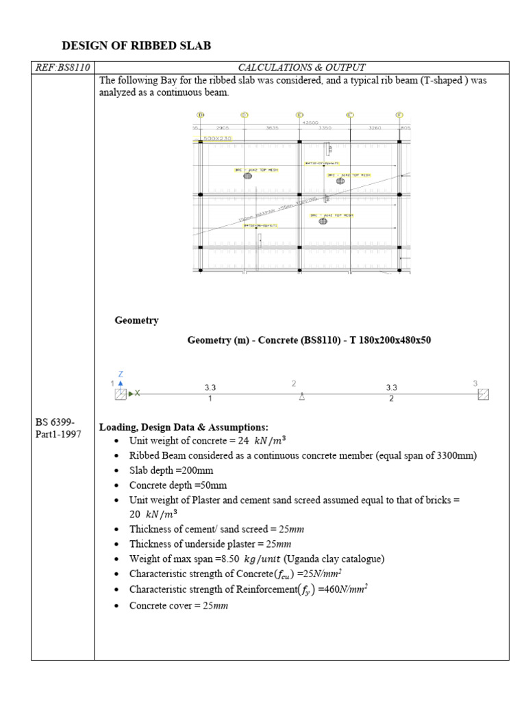 RIBBED SLAB DESIGN2026 | PDF | Concrete | Materials