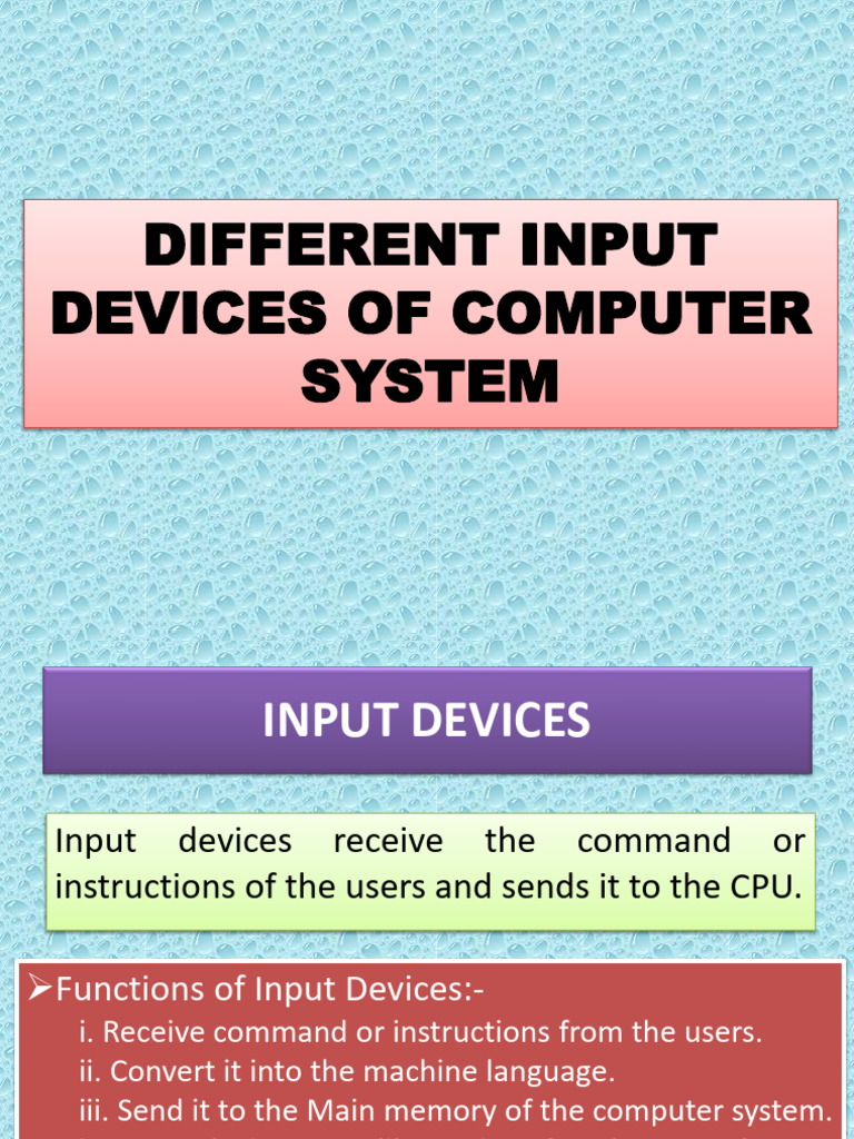 INPUT DEVICES OF COMPUTER | PDF | Optical Character Recognition | Image ...