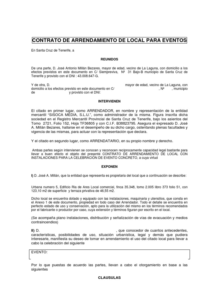 Contrato De Renta De Mobiliario Para Fiestas Reglas y Normas APA