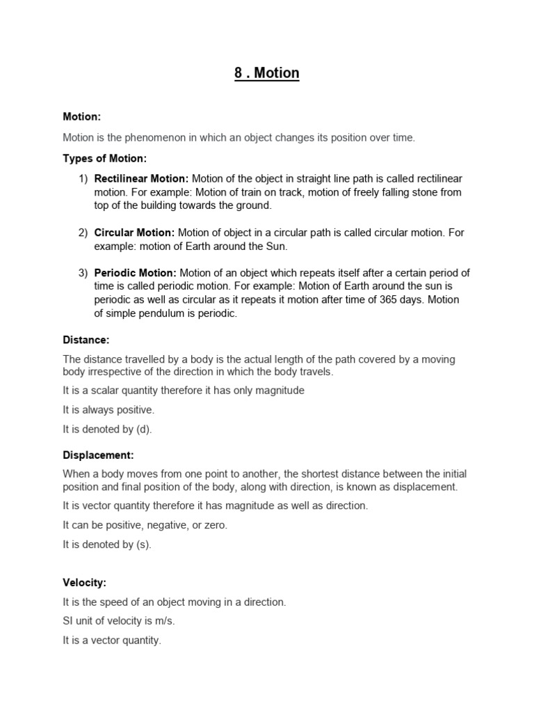 Motion1 | PDF | Velocity | Acceleration