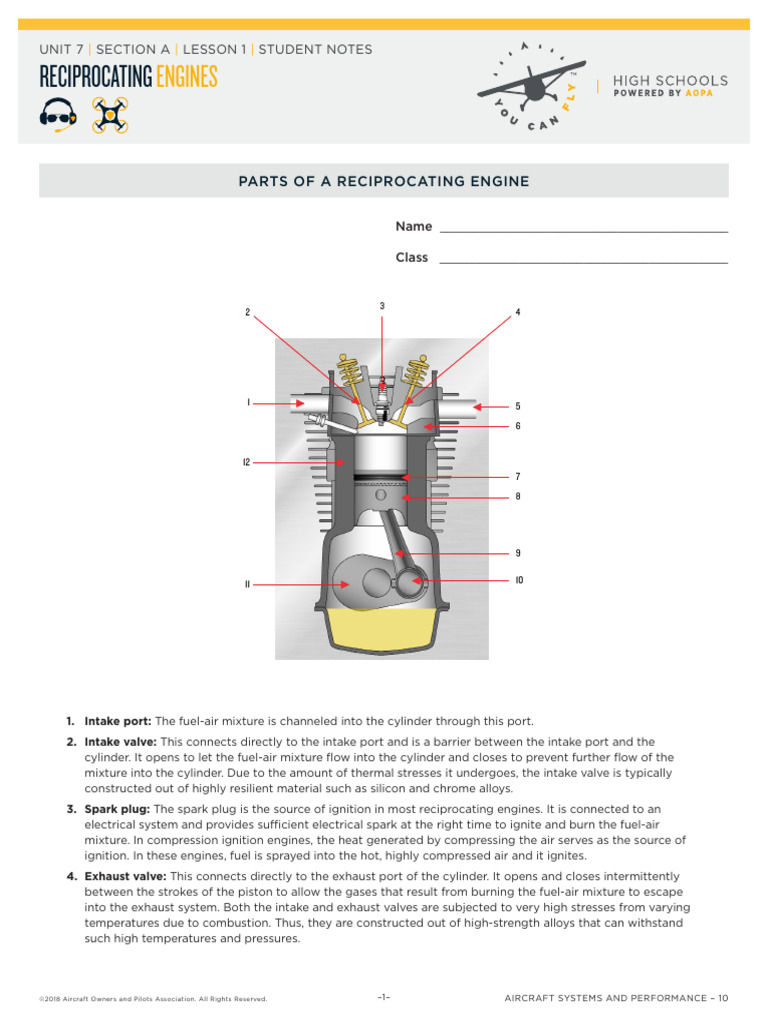 10_AircraftSystems_7_A_1_ReciprocatingEngines_StudentNotes | PDF ...
