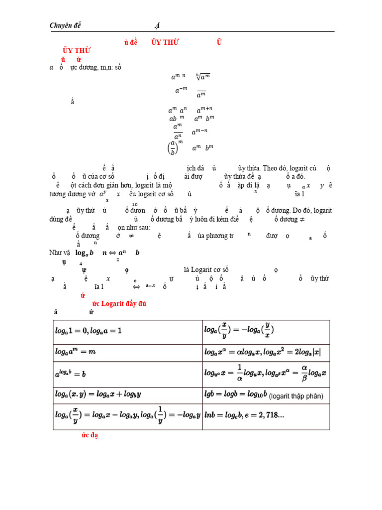 5. Toan Dung Cho Vat Li - Chu de 5 - Luy Thua-Ham Mu-Logarit | PDF