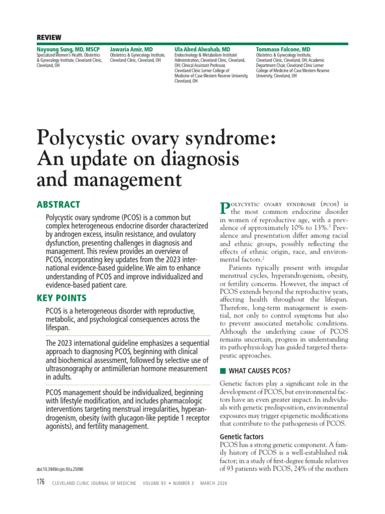 Polycystic ovary syndrome: An update on diagnosis and management | PDF ...