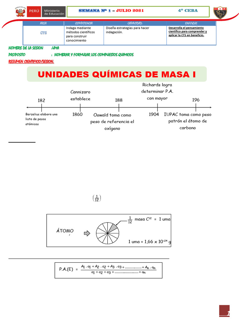 CTS4(Julio01)Sab | PDF | Química | Mole (Unidad)