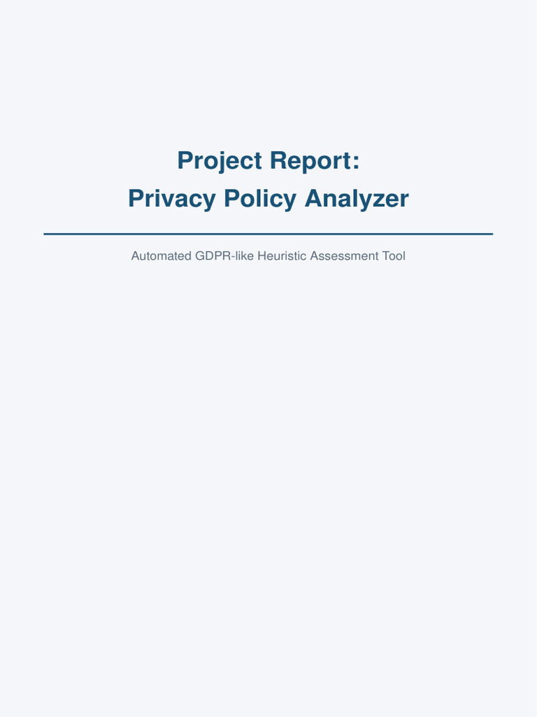 Privacy Policy Analyzer Report | PDF | Html Element | Privacy