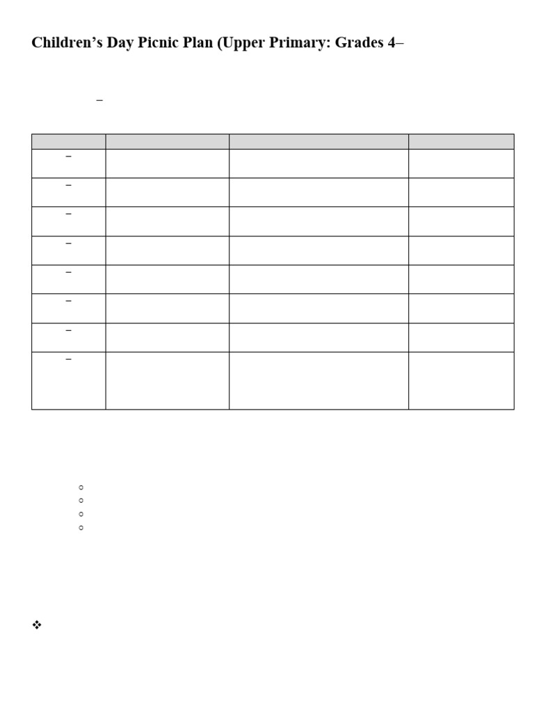 Children's Day Plan (Upper Primary)-1 | PDF