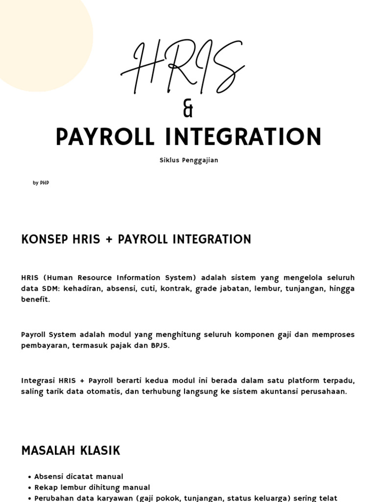 Case Study Siklus Penggajian - HRIS & Payroll Integration | PDF