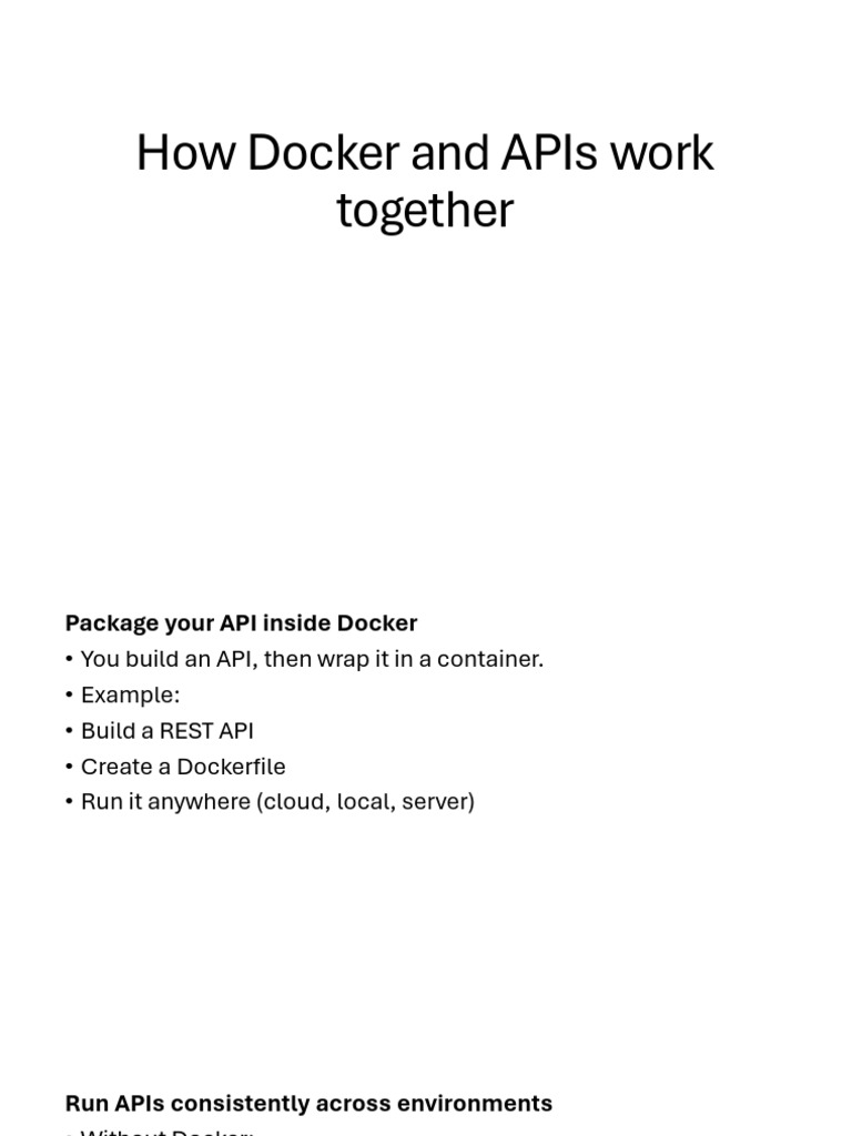 How Docker and APIs Work Together | PDF
