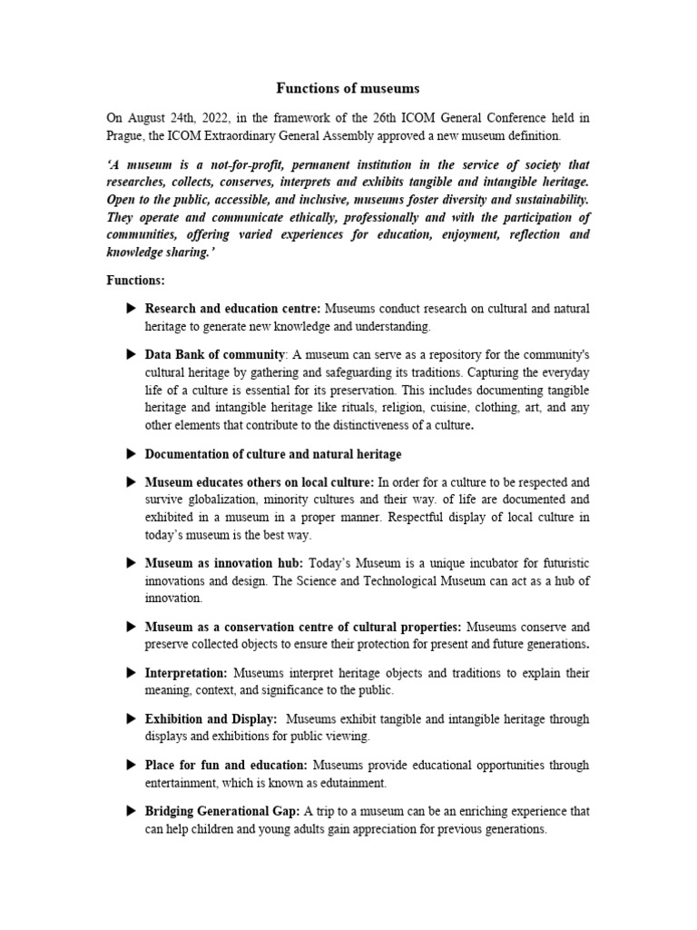 Types and Functions of Museums | PDF | Museum | Cultural Heritage