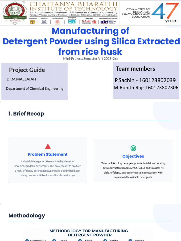 Detergent Powder Manufacturing Project | PDF | Detergent | Sodium Carbonate