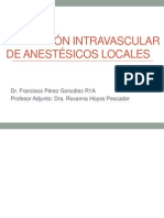 Absorción Intravascular de Anestésicos Locales