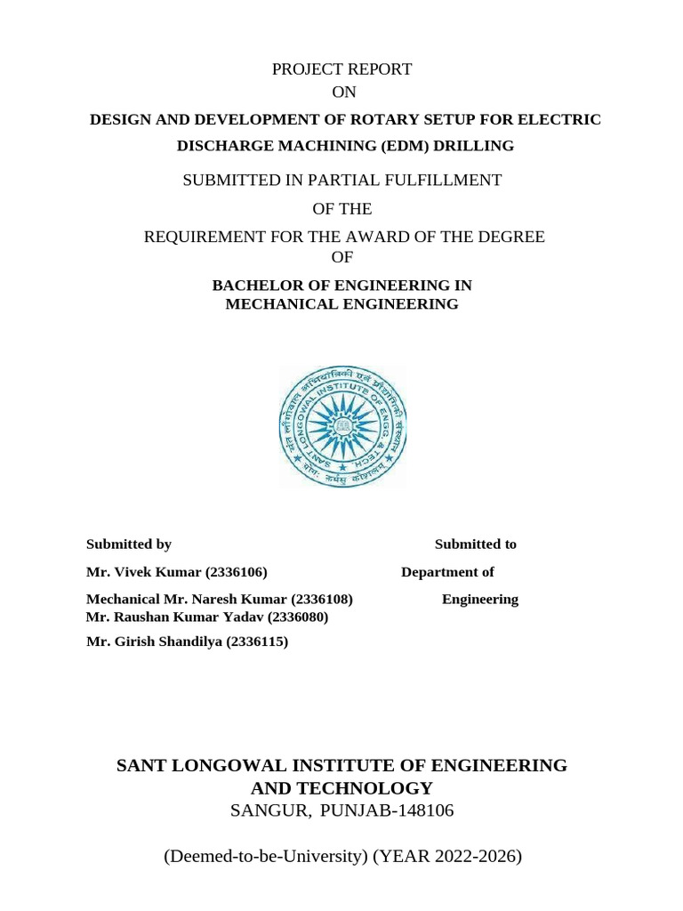 Major Project Report (2) | PDF | Mechanical Engineering | Applied And ...