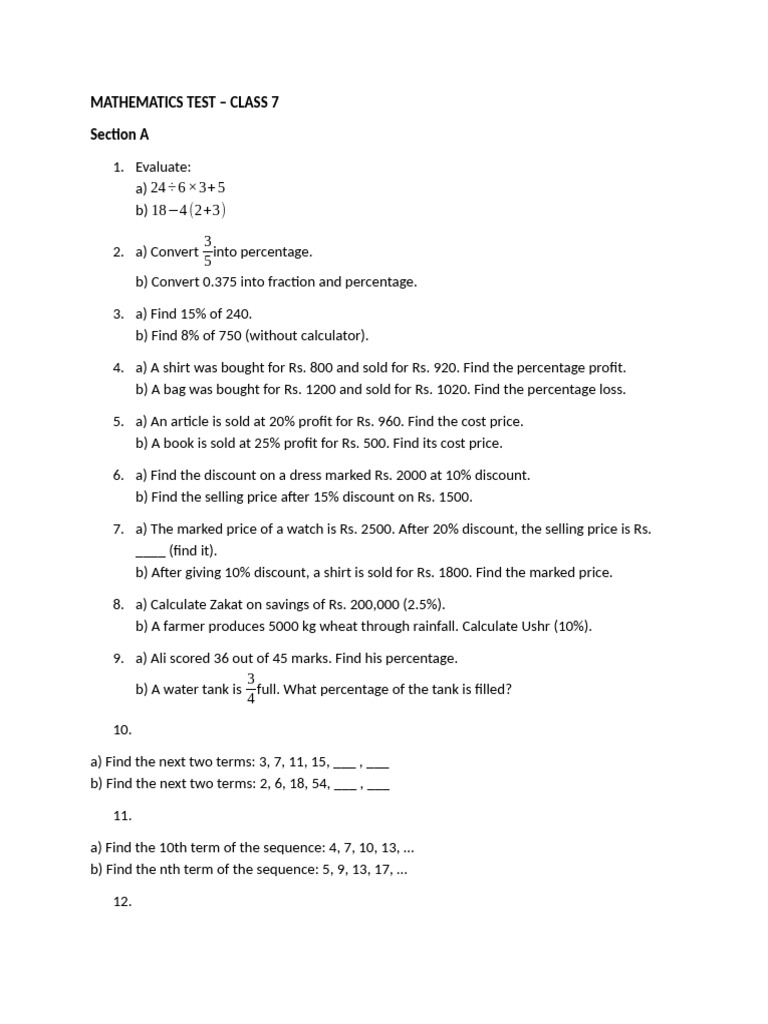Mathematics Reinforcement For CAT | PDF | Quadratic Equation | Percentage
