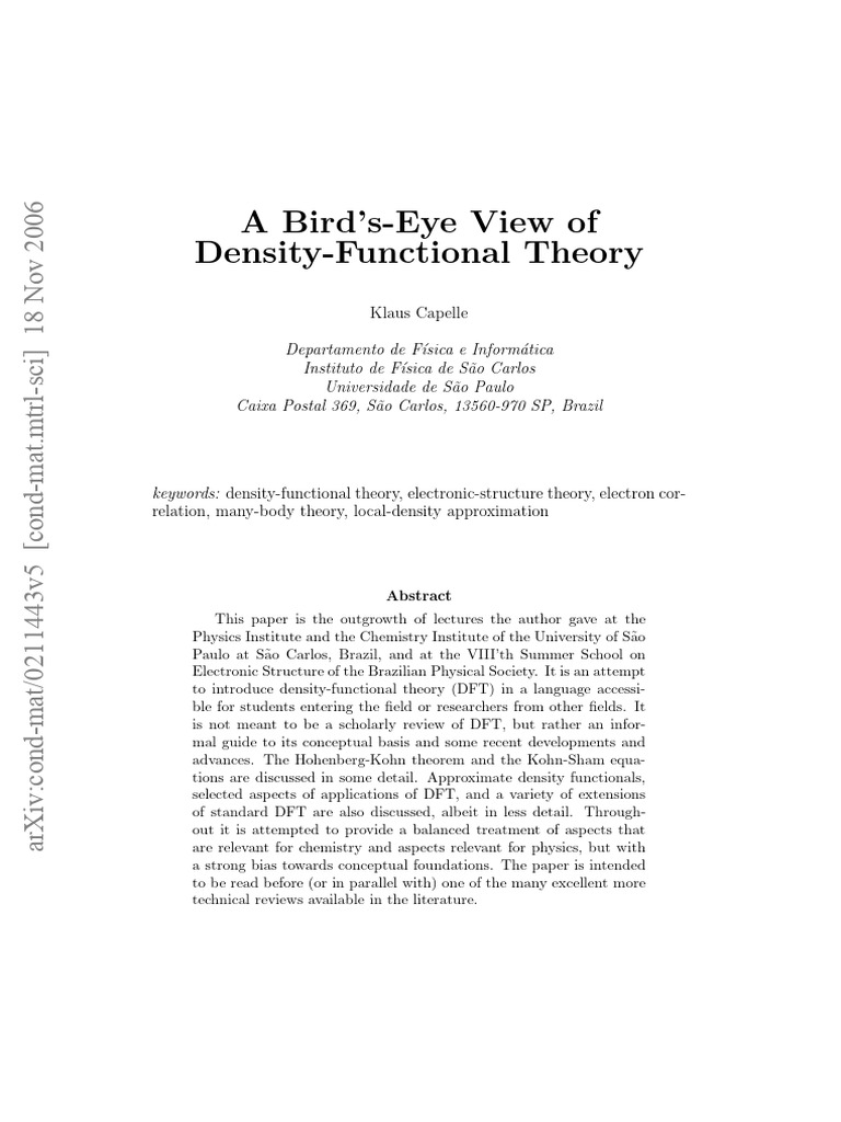 DFT | PDF | Density Functional Theory | Wave Function