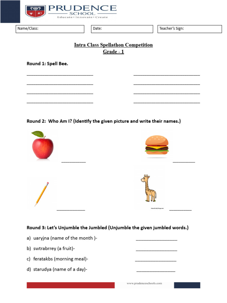 Spellathon Practice Sheet | PDF