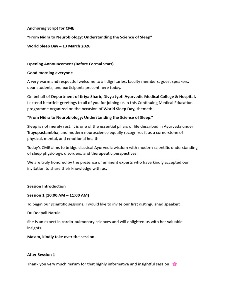 Anchoring Script for CME | PDF | Neuroscience | Cognition