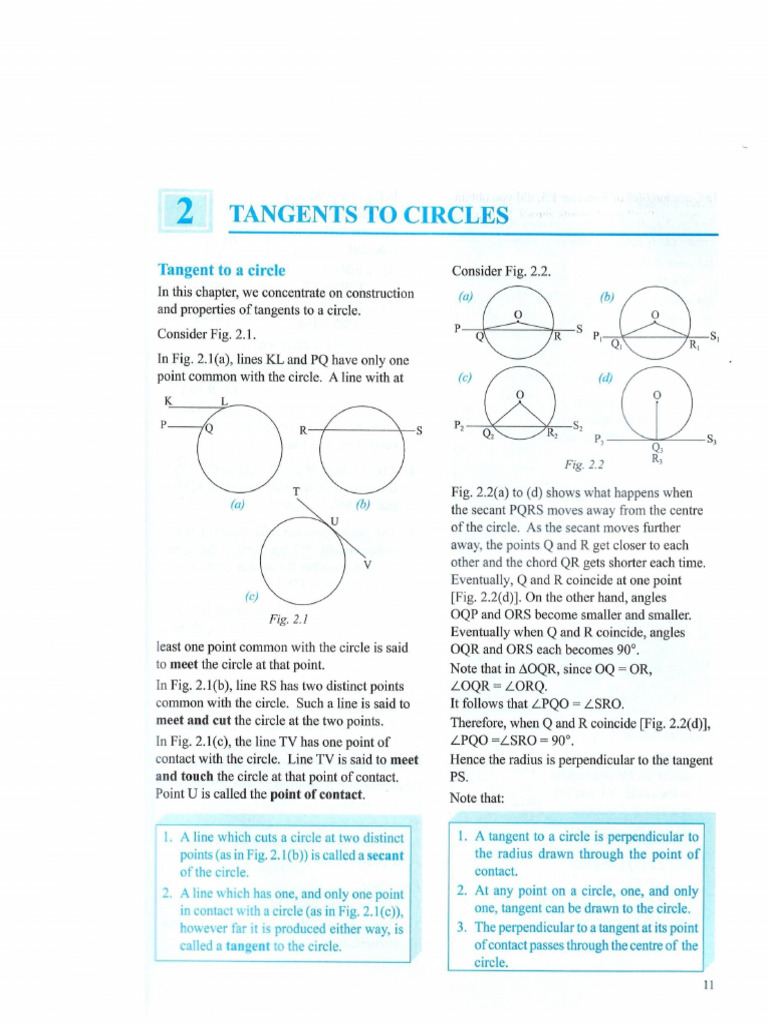 tangents to circle | PDF