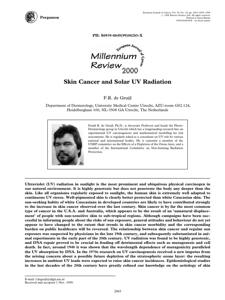 Skin Cancer and Solar UV Radiation (1) | PDF | Ultraviolet | Skin Cancer
