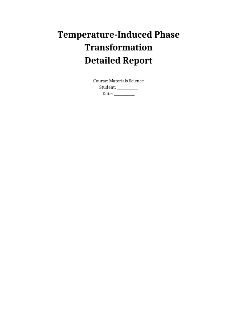 Temperature Induced Phase Transformation Report | PDF