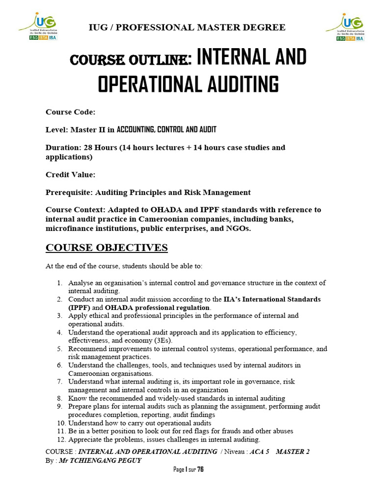 INTERNAL AND OPERATIONAL AUDITING CHAPTER 1.docx 23 11 2025 | PDF ...