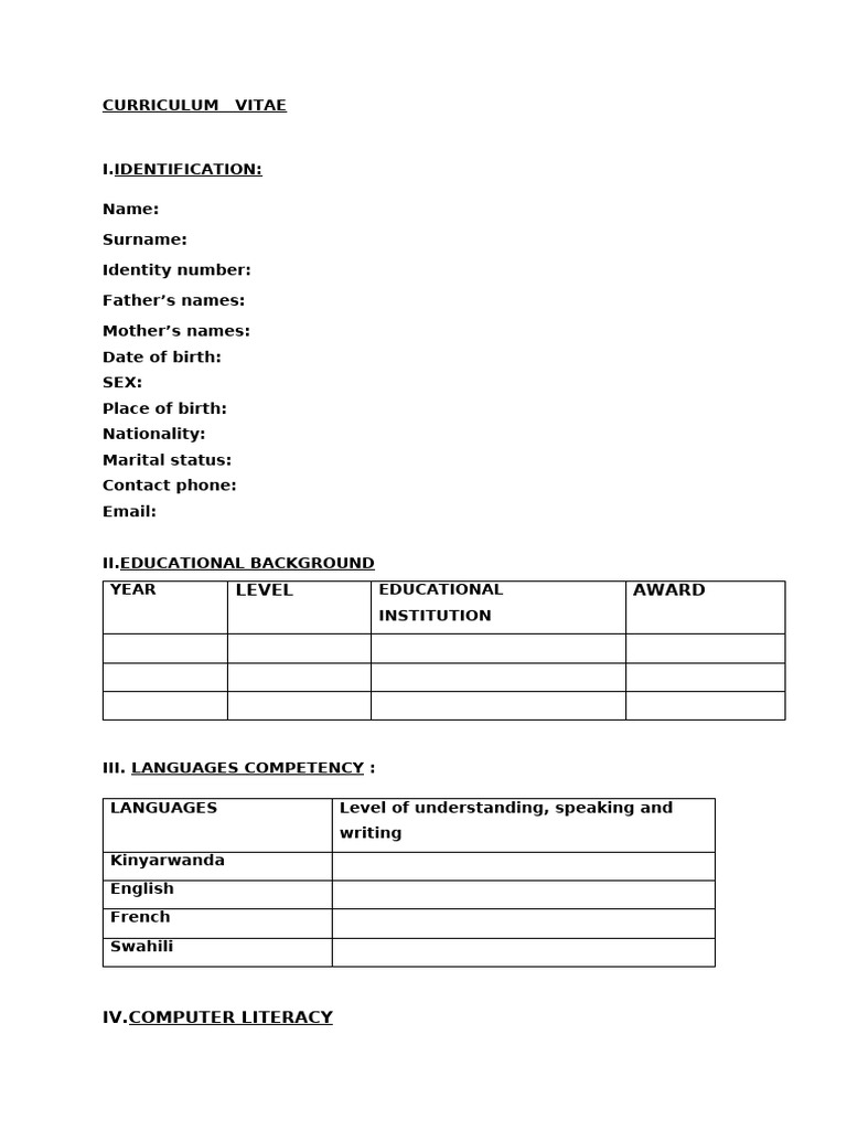 CV FORMAT-1-1 | PDF
