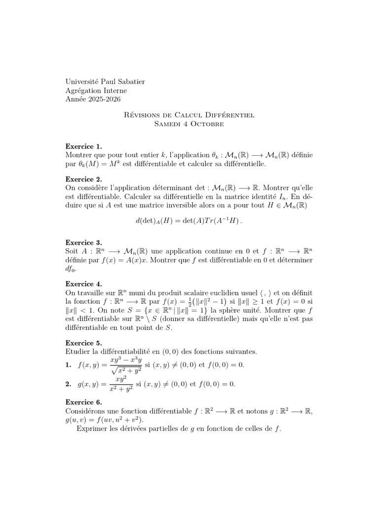 Calcul Diff P Monnier | PDF | Matrice (Mathématiques) | Déterminant