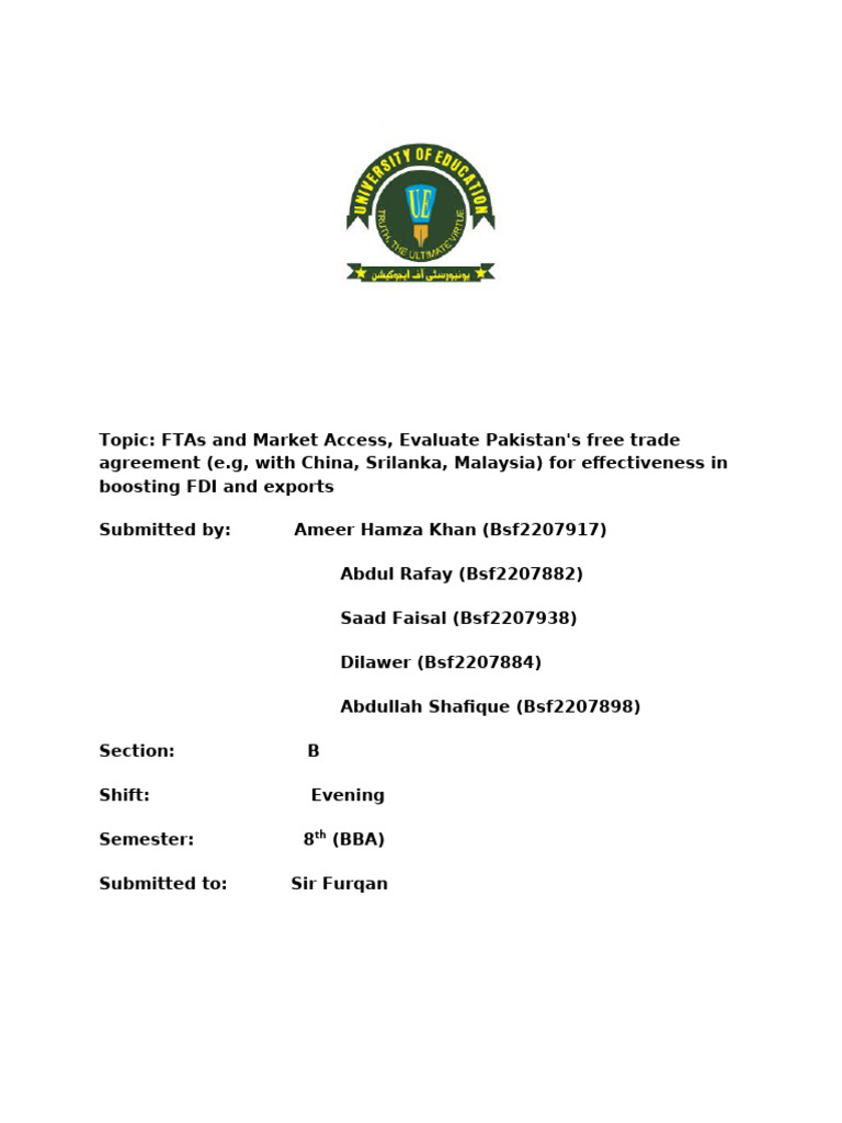 FTA Project | PDF