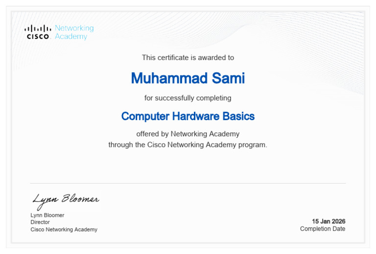 Computer Hardware Basics Certificate | PDF