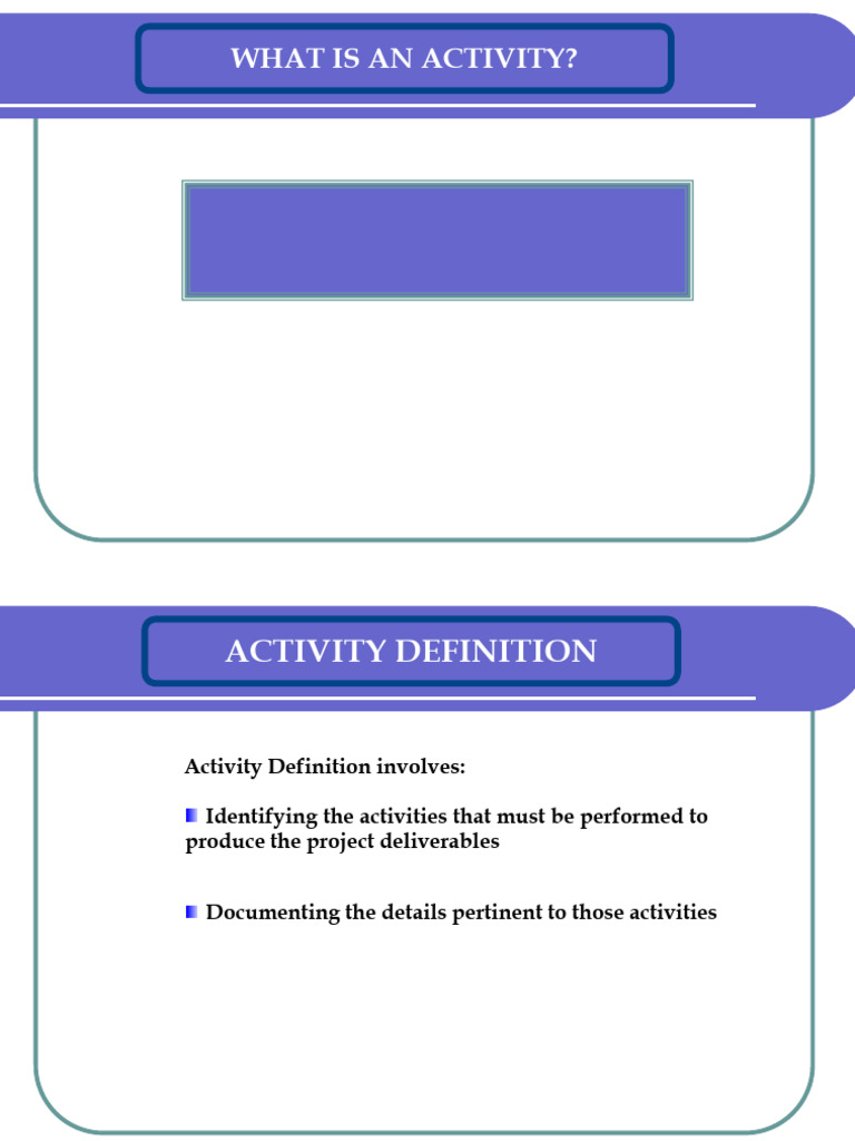 Activity List - Types | PDF