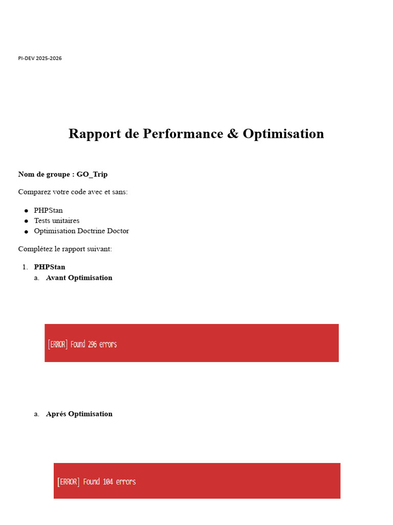 Rapport Test Web | PDF | Optimisation de programme | Type de données