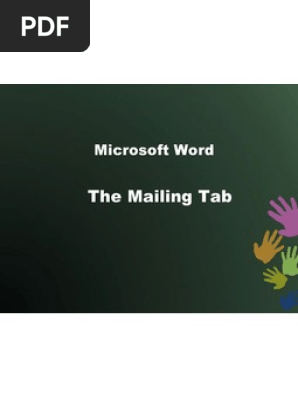 The Mailings Tab In Ms Word Pdf Email Mail