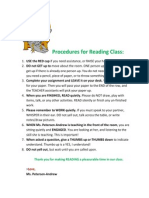 Procedures For Reading Class