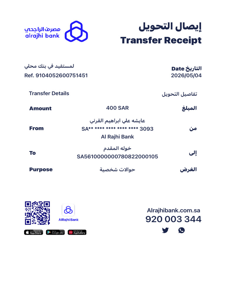 Transfer Receipt | PDF