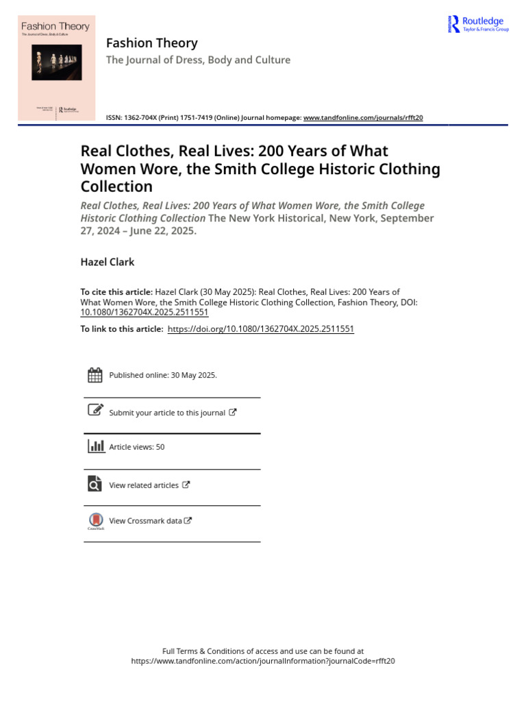 Real Clothes Real Lives 200 Years of What Women Wore the Smith College ...