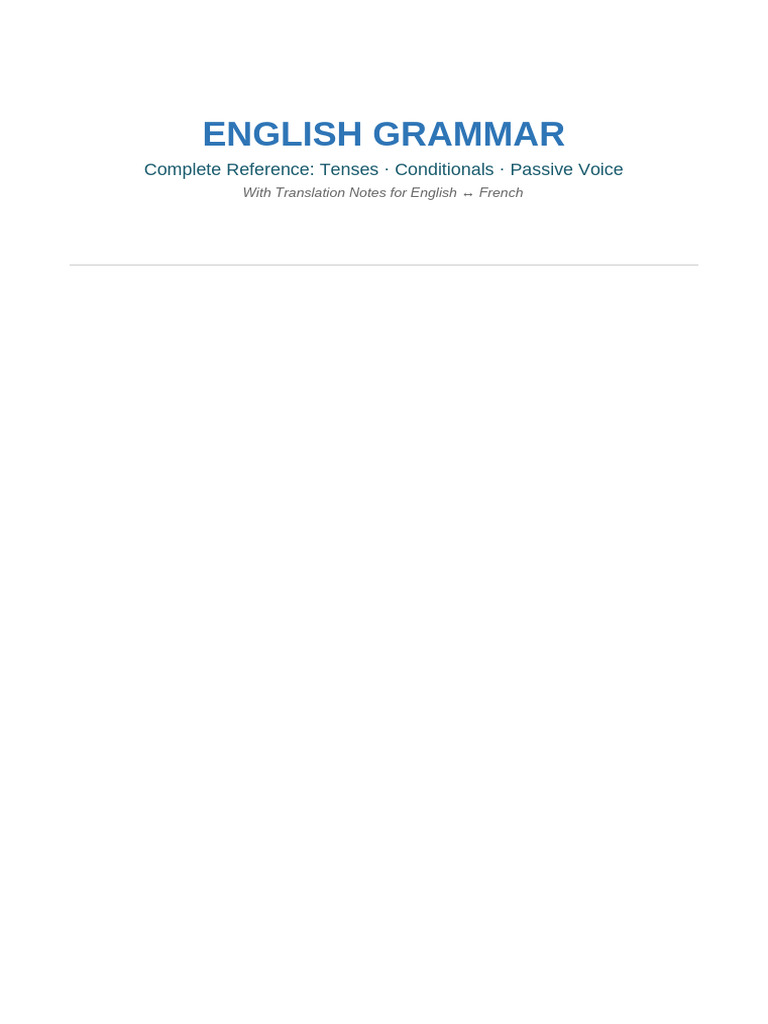 English Grammar Reference | PDF | Verb | Grammatical Tense