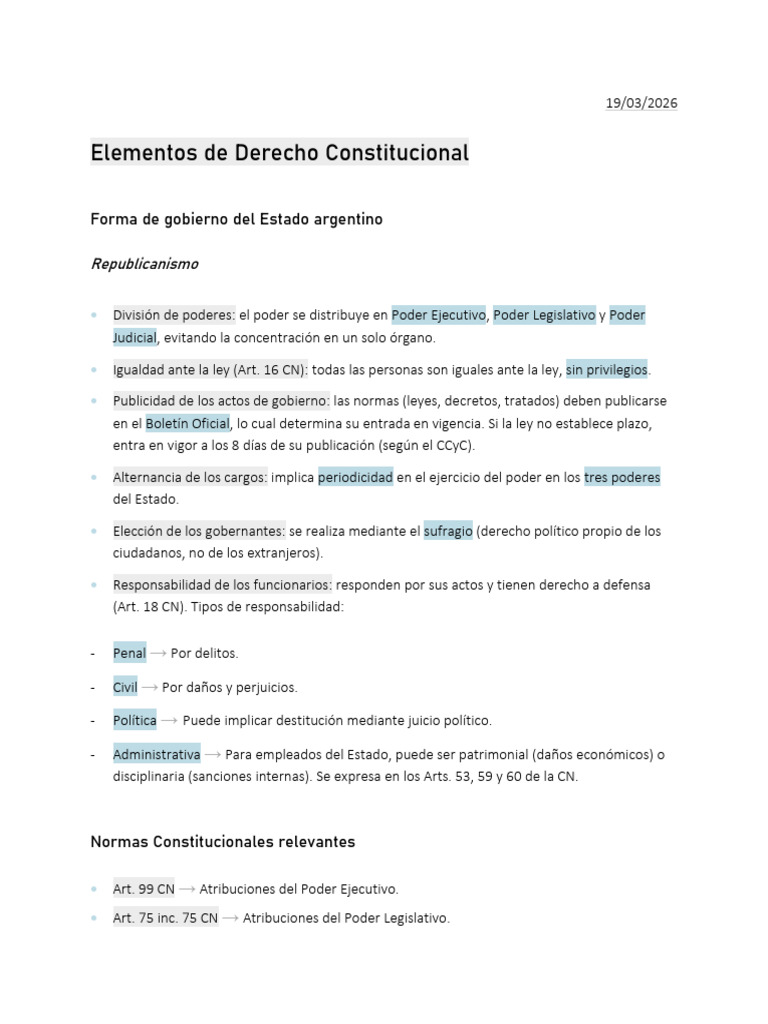 Clase 3 Derecho Const | PDF | Constitución | Ejecutivo (gobierno)
