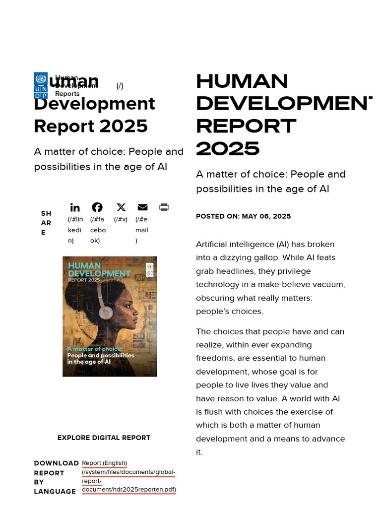 Human Development Report 2025 _ Human Development Reports | PDF