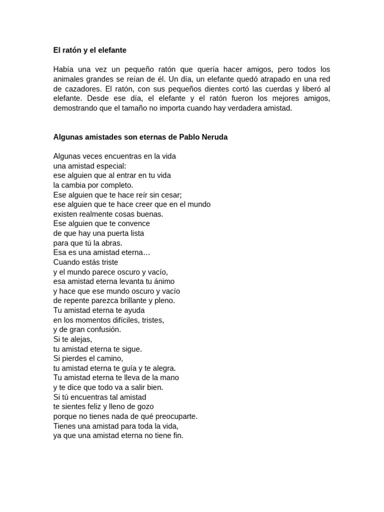 El Ratón y El Elefante | PDF | El Principito | Amistad