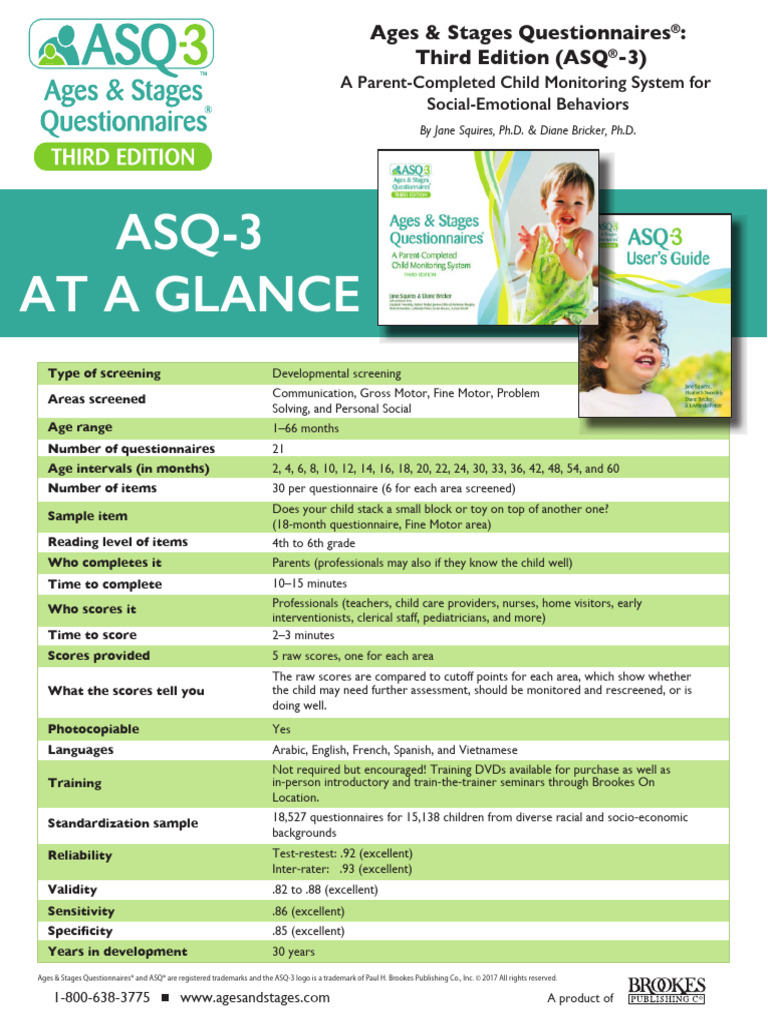 ASQ-3-At-a-Glance | PDF | Family | Human Life Stages