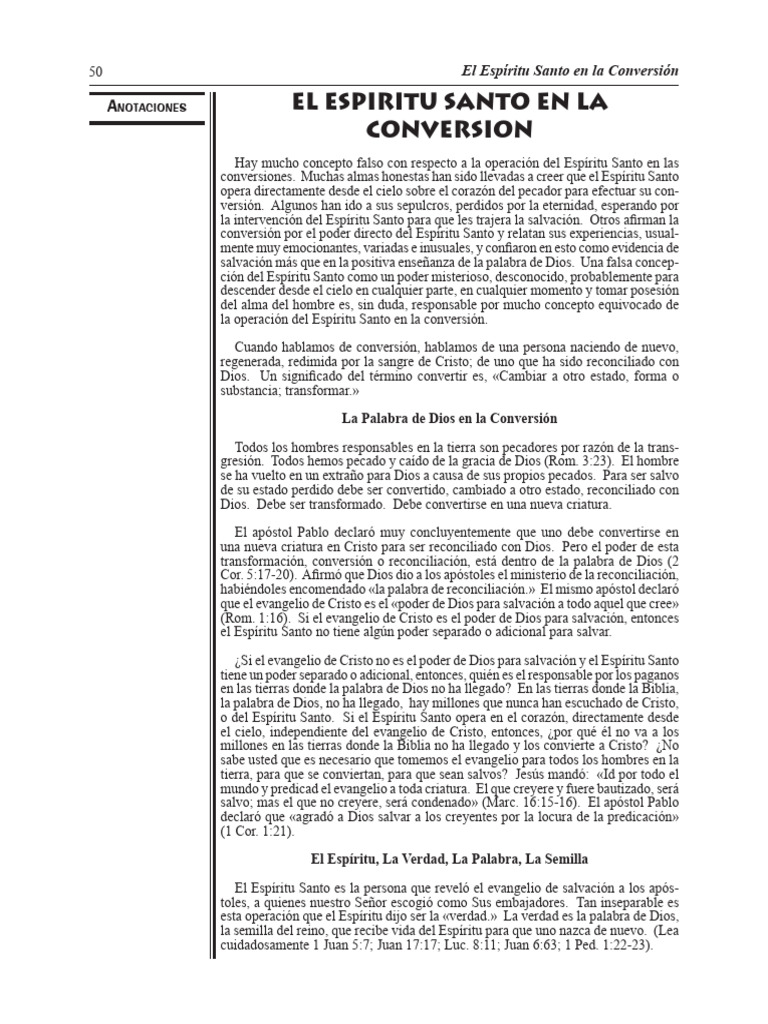 EL ESPÍRITU SANTO EN LA CONVERSIÓN | PDF | Bautismo | espíritu Santo