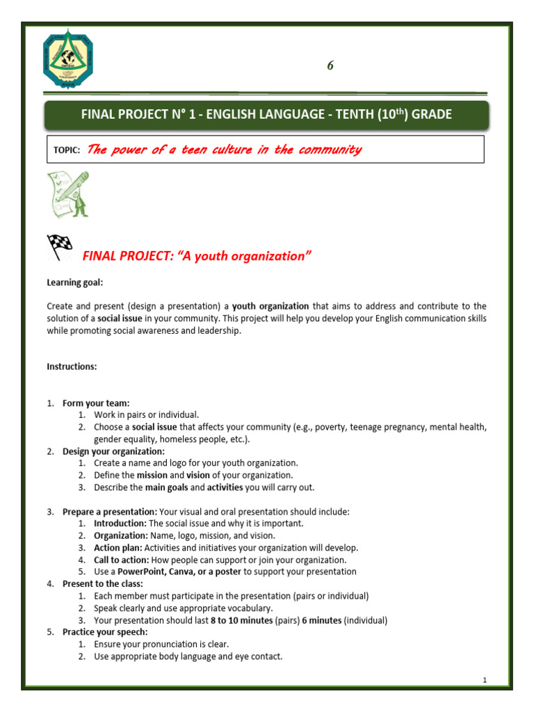 Final Project Instructions 10 | PDF | Applied Linguistics | Cognition