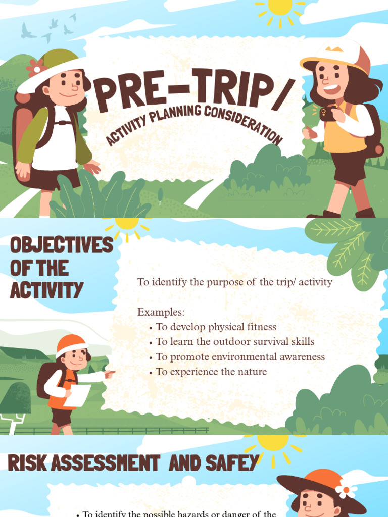 Pre-trip Activity Planning Consideration | PDF | Risk Assessment | Safety