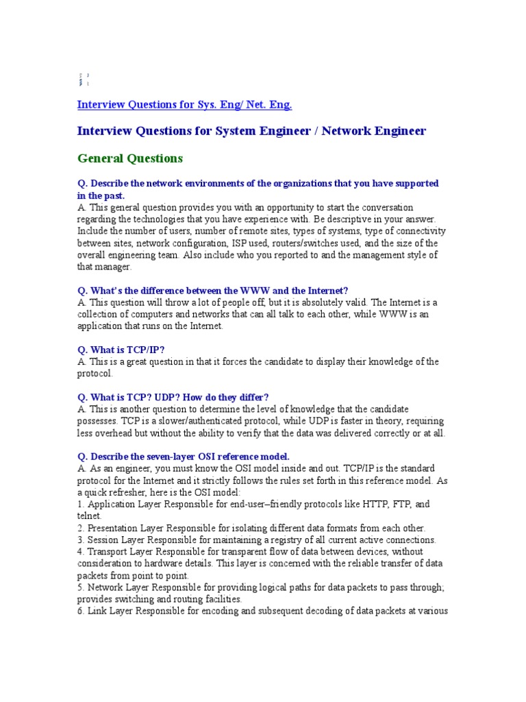 Interview Questions For Engineer | PDF | Business | Computers