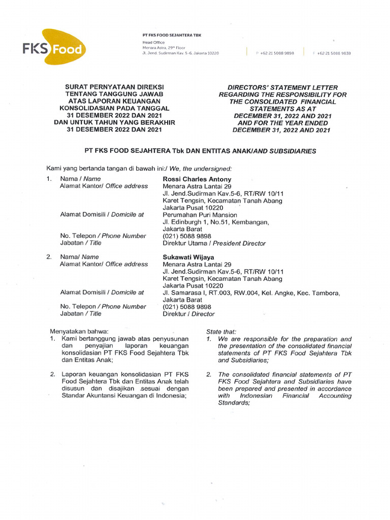 Director Statement Dec 2022 AISA | PDF